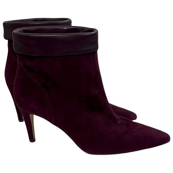 Via Spiga Giulia Suede Mulberry Maroon 9.5M Kitten Stiletto Women's Boot $295 - Picture 9 of 13